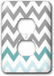 3dRose lsp_179811_6 Grey Chevron with Mint Turquoise Zig Zag Accent Gray Zigzag Pattern Outlet Cover, Multicolor...