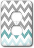 3dRose lsp_179811_6 Grey Chevron with Mint Turquoise Zig Zag Accent Gray Zigzag Pattern Outlet Cover, Multicolor...