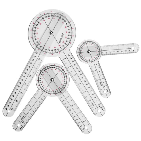 Goniometer Set 3 Pieces 12", 8", 6" Body Measuring Tape - Physical Therapy, Occupational Therapy, Fitness, Medical Protractor Angle Ruler Measurin...