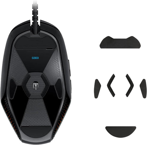 kwmobile Mouse Feet Replacement Compatible with Logitech G303 / G302 Computer Mouse Skates Sticker - Black...