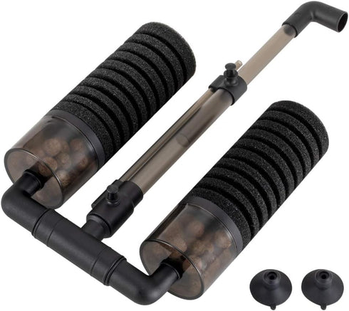 hygger Aquarium Double Sponge Filter, Comes with 2 Spare Sponges (S)...