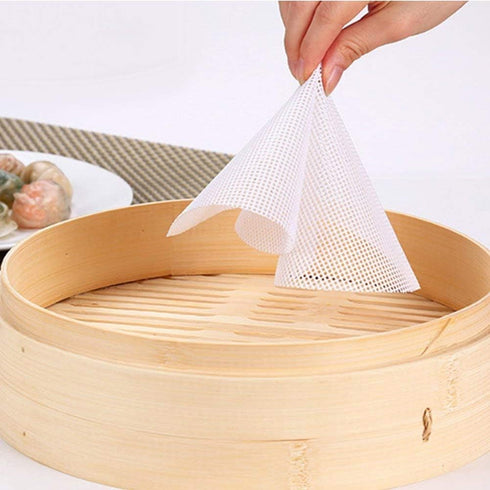 Stohua 5 pcs Non Stick Silicone Steamer Liners Mesh Mat Round Pad for Bamboo Steamer, Reusable,Flexible-11" Diameter...
