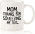 Mom, Squeezing Me Out Funny Coffee Mug - Gifts for Mom from Son, Daughter - Best Moms Gifts from Kids, Child - Gag Birthday Present Idea for Mothe...