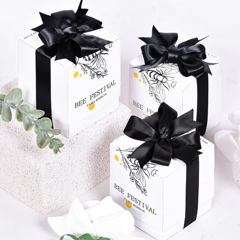 YAMA Black Double Face Satin Ribbon 5/8" 25 Yards Black Ribbon for Gift Package Wrapping,Floral Design,Hair Bow Clip Making,Crafting,Sewing,Weddin...