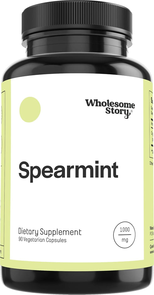 Organic Spearmint Capsules | Great Alternative to Spearmint Tea | 1000mg Spearmint Leaf Powder | Supports Hormones, Cognition, Gut & Immune System...