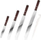 4PCS Cake Decorating Icing Spatula set with 4, 6, 8 & 10 Inch Stainless Steel Blade, Wood Handle Frosting Spatulas and Cake Stripping Tool (Straig...