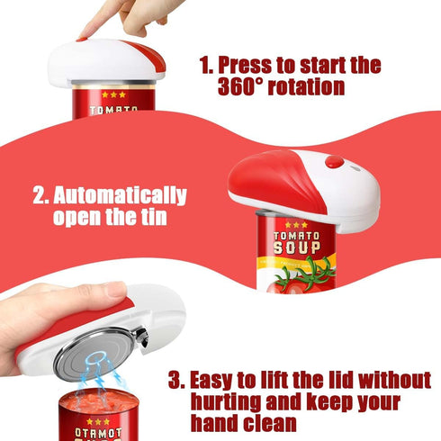 Electric Can Opener,Automatic Can Opener,Hands-Off/Smooth Edge/Battery Operated/Portable One Touch Opener,Electric Can Openers for Kitchen for Sen...
