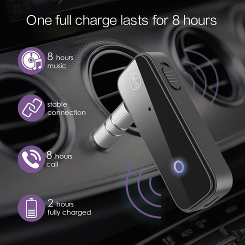 ORIA Bluetooth 5.0 Receiver for Car, Upgraded Aux Bluetooth Adapter, 2 in 1 Bluetooth Transmitter Receiver with Noise Cancelling 3.5mm, Hand Free ...