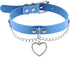 2Pcs Love Heart Charm Soft Blue Faux Leather Collar and Leash Chain Set for Women Pet Sexy Cute Cosplay Toys Gift...