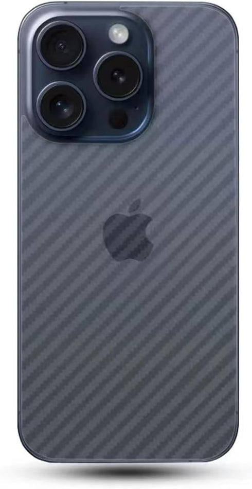 For iPhone 15 Pro Back Screen Protector 3D Carbon Fiber Ultra Thin Protective Film-2 packs-Transparent......