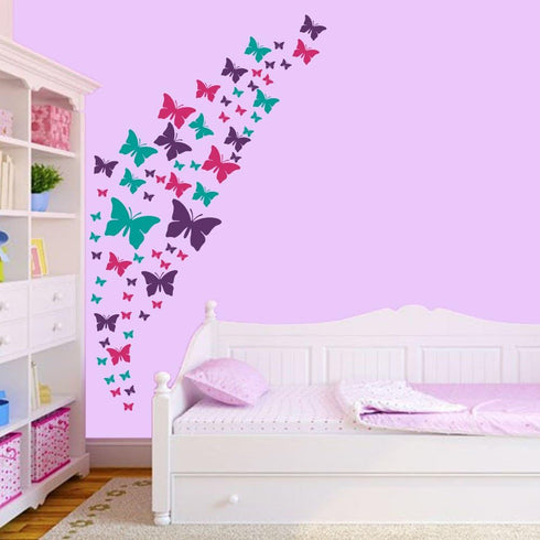 Jeyfel Decals: Butterfly Wall Decals- Purple, Pink & Turquoise Set. DIY Decoration. Beautiful Butterfly Wall Stickers. Girls, Nursery, Room Decor....