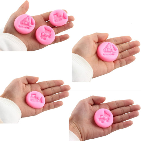 Mujiang Small Size Bulldozer Fondant Molds Crane Construction Truck Silicone Mold For Chocolate Cake Decorating Set of 3...