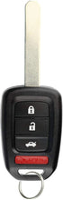 KeylessOption Keyless Entry Remote Fob Uncut Ignition Car Key for 2014-2015 Honda Civic, CR-V 2013-2016 Honda Accord MLBHLIK6-1T...
