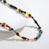 90s Beaded Necklace Color Surfer Crystal Stone Gemstone Wooden Bead Britpop Summer Choker Necklace for Men Women...