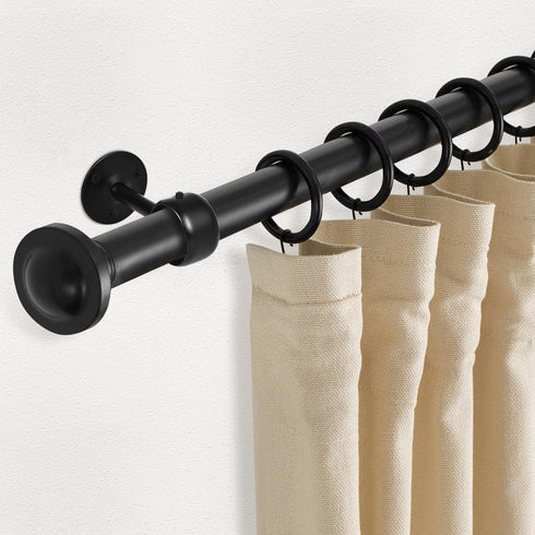 Ceiling Curtain Rod Brackets, Heavy Duty Curtain Rod Holders 1-1/4Inch Black Curtain Rod Hooks Hangers for Wall Closet Flange Rods Support, Curtai...