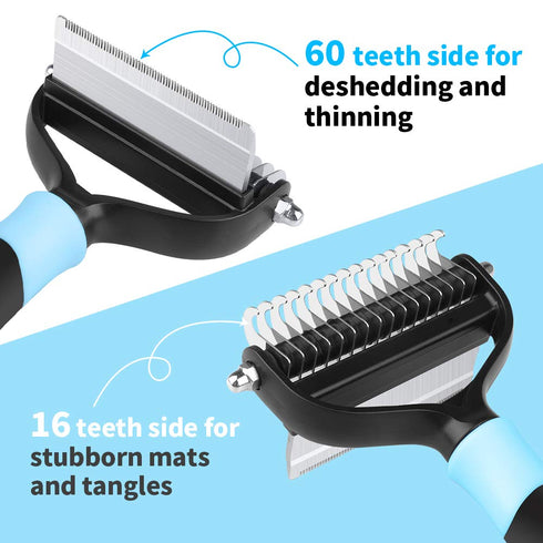 Dog Grooming Brush for shedding with 2 in 1 Professional Deshedding Tools and UNDERCOAT Rake for Long and Short Haired Dogs with Double Coat with ...