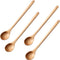 4 Pieces Wood Mixing Spoon Long Handle Wooden Spoons for Kitchen Stirring and Cooking, 13 Inches Long (Light Brown)...
