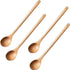 4 Pieces Wood Mixing Spoon Long Handle Wooden Spoons for Kitchen Stirring and Cooking, 13 Inches Long (Light Brown)...