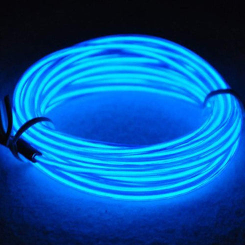 ABALDI EL Wire Rope Lights Portable Battery Powered Flexible Glowing Strobing Electroluminescence for Xmas Party Decoration(3m/9ft,Blue)...