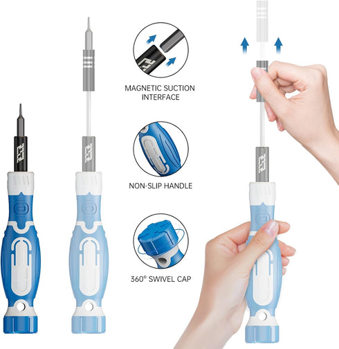 Precision Screwdriver Set, JAKEMY 33 in 1 Professional Electronics Repair Tool Kit with 30 Bits Magnetic Driver Kit Small Laptop Screwdriver Kit f...