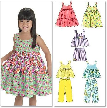 McCall's Patterns M6017 Toddlers'/Children's Tops, Dresses, Shorts and Pants, Size CF (4-5-6)...