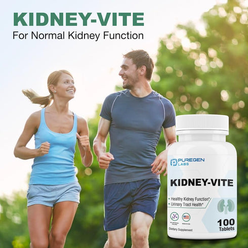 Puregen Labs Kidney-Vite | Premier Kidney, Renal Support | Non-GMO, Gluten-Free, No Artificial Color Additives | 2 Pack – Total 200 Tablets...