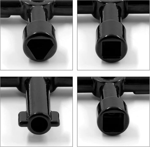3Pcs 4-Way Multi-Functional Utilities Key Electric Cabinet Keys Triangle Square Wrench for Elevator, Water Meter Valve, Train Electrical Control C...