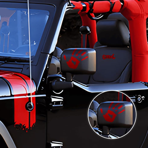 Car Stickers and Decals?2pcs Jeep Wave Sticker for Automobile Wave Activity Auto Waving Hand Stickers Car Decoration,Mirror Left Right Jeep Palm S...