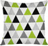 ArtSocket Set of 4 Throw Pillow Covers Green Black Lime Mosaic Pattern Gray Grey White Retro Triangles Geometric Decorative Pillow Cases Home Deco...