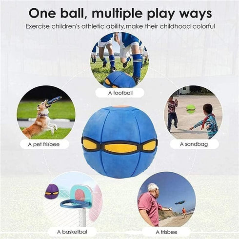 UFO Magic Ball, Portable Pet Toy Flying Saucer Ball, Creative Doggy Disc Ball Stomp Magic Balls, Decompression Flying Flat Throw Dog Ball Toy for ...