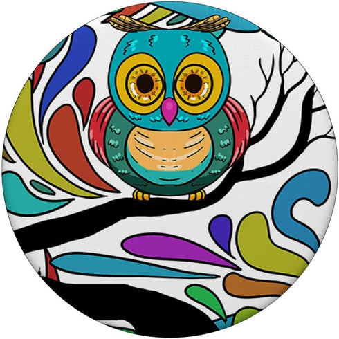 Colorful Owl Animal Nocturnal Ornithology Bird Lover Gift PopSockets Swappable PopGrip...