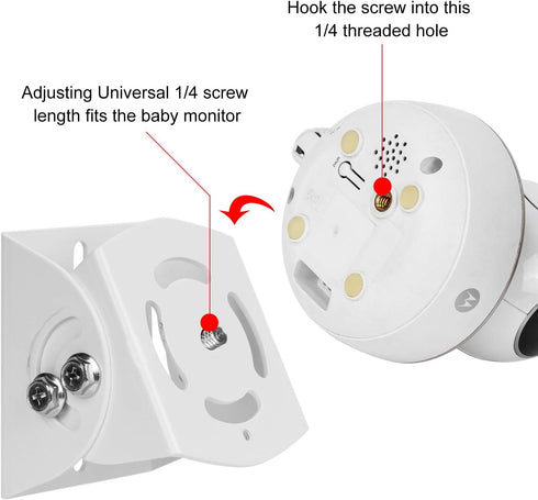 Adjustable Angle Wall Mount for Arlo Baby Monitor, Motorola Baby Monitor and Most Universal Monitors Camera, Aluminum Alloy Material...