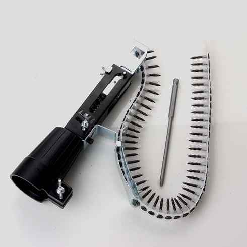 Automatic Chain Screw Gun, 50Pcs Drywall Nail Gun Adapter Adjustable Automatic Nailing Machine Fittings with Nailer Head, Auto Feed Screw Gun Adap...