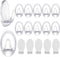 Blulu 12 Pieces Clear Adhesive Hooks for Hanging Medium Damage Free Indoor Strips Utility Waterproof Wall Hooks with 15 Pieces Self-Adhesive Tapes...