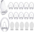 Blulu 12 Pieces Clear Adhesive Hooks for Hanging Medium Damage Free Indoor Strips Utility Waterproof Wall Hooks with 15 Pieces Self-Adhesive Tapes...