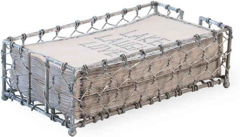 Boston International Chicken Wire Guest Napkin Caddy, Silver Foil...