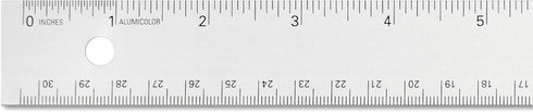 Alumicolor Aluminum Straight Edge with Center Finding Back, 12IN, Silver...