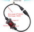 IP67 Waterproof Outdoor 3 Prong Extension Cord with Inline Switch On/Off 16A/250V 20A/125V AC 16AWG 2FT Outlets Power Cords Heavy Duty Red LED Lig...