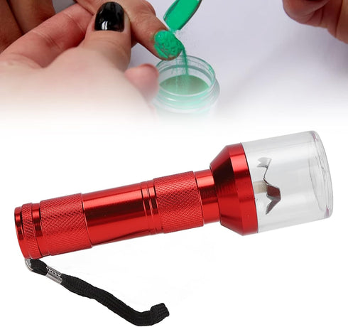 Nail Art Powder Mixing Grinder, Nail Powder Mixer Blender Aluminum Electric Tobacco Grinder Powder Grinding Machine Tool for Nail Salon (red)...