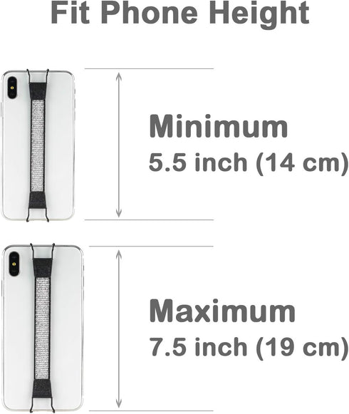 TFY Hand-Strap Holder Compatible with iPhone, Samsung & Huawei - for 16 Pro Max / 15 Pro / 14 Plus / 13 Pro / 12 / Xs/XR/X / 8 Plus / 7 and Other ...