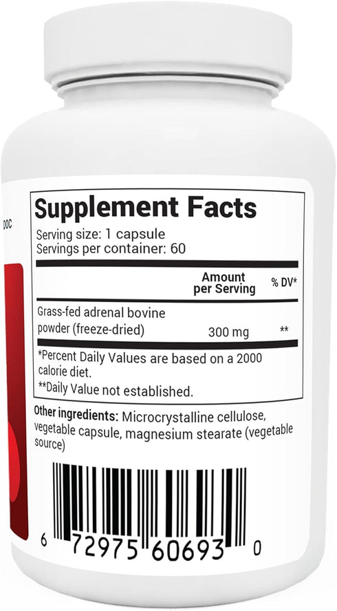 Dr. Berg Adrenal Glandular - Hormone Balance Formula That Supports Healthy Adrenal Function - Adrenal Fatigue Supplements - 60 Capsules...