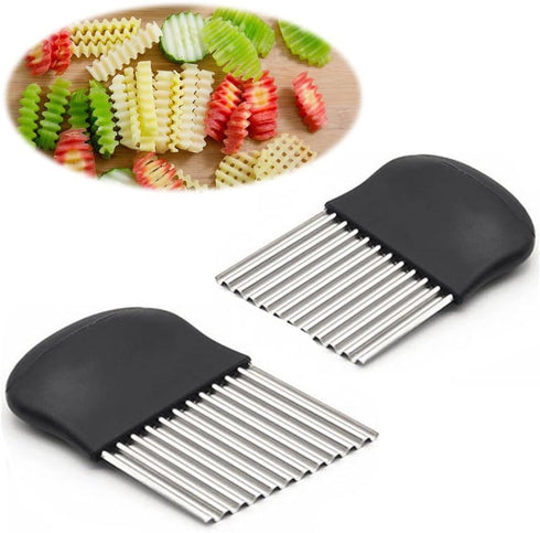 Guardians Crinkle Chopper, French Fries Potato Cutters Fruit Vegetable Wavy Chopper Knife Stainless Steel Blade Cutting Tool, Set of 2...