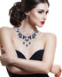 Peacock Necklace Earrings Jewelry Set for Women Austrian Crystal Enamel Peacock Necklace Set Fashion Banquet Accessories Gift (Blue set)...