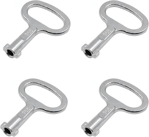 4Pcs Electrical Cabinet Key 5mm Hole Zinc Alloy Water Meter Box Safety Key 50x35mm,For Tool Box,Multipurpose Mailbox,Power Cabinet,Electric Box,Su...