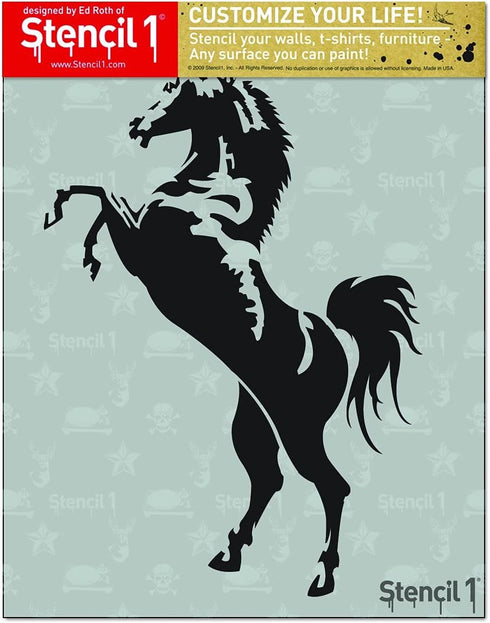 Stencil1 Stallion Stencil Durable Quality Reusable Stencils for Painting - Create Stencil Crafts and Decor - Decor on Walls Fabric & Furniture Rec...