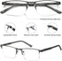 EYECEDAR Blue Light Blocking Reading Glasses for Men, Metal Half Frame Spring Hinges Anti-Glare Eyestrain 5 Pack Computer Eyeglasses Readers 1.75...