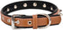 Spiked Studded Padded Leather Pet Collars for Cats Puppy Small Medium Large Dogs (8"-10" Neck * 0.6" Wide, Brown Spiked)...