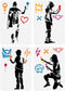 FINGERINSPIRE 4PCS Banksy Man with Doodel in Hat Painting Stencils 8.3x11.7inch Reusable Man with Doodle in Hat Stencils for Painting Large Street...