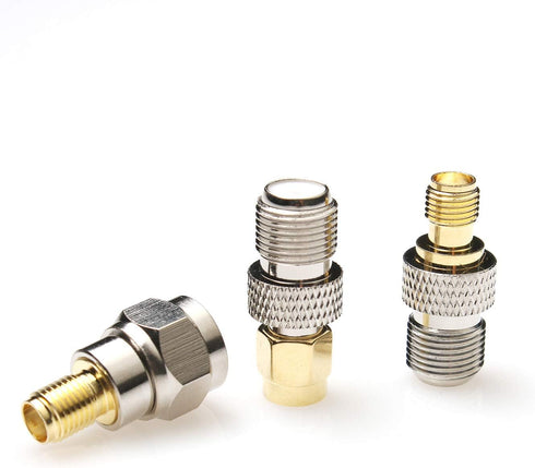 F-Type to SMA Male Female 3 Sets 9 Pcs RF Coaxial Coax Adapter Connector SMA to F-Type SMA Male to F Female F Female to SMA Female...