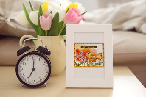 Arbuya DIY Tulip Decorative Clear Stamps for Card Making or Journaling, Spring Flowers Blossom Silicone Stamps for Scrapbooking Photo Album Paper ...